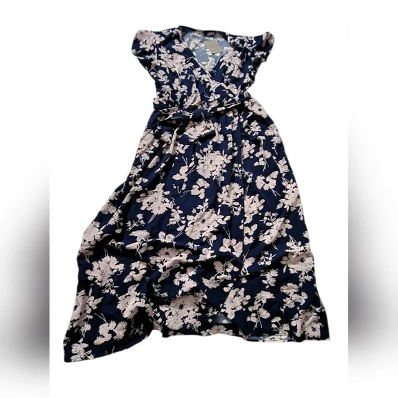 a.Jesdani sz 2X Butterfly sleeve faux wrap maxi dress NWT - Picture 2 of 6